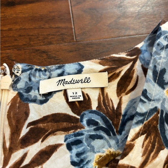 Madewell Sleeveless V-Neck Midi Dress in Floral Stonewash Blue Size 12 - Picture 4 of 4